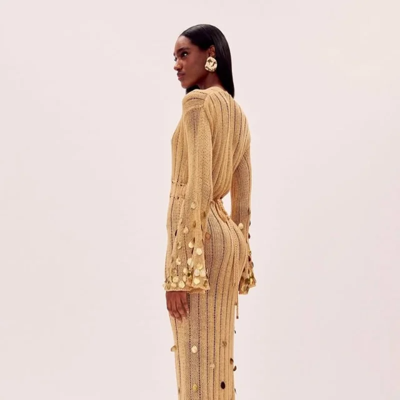 Shinny Knitted Maxi Dress