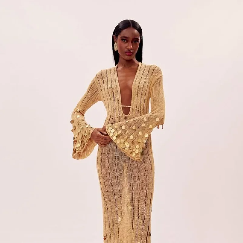 Shinny Knitted Maxi Dress