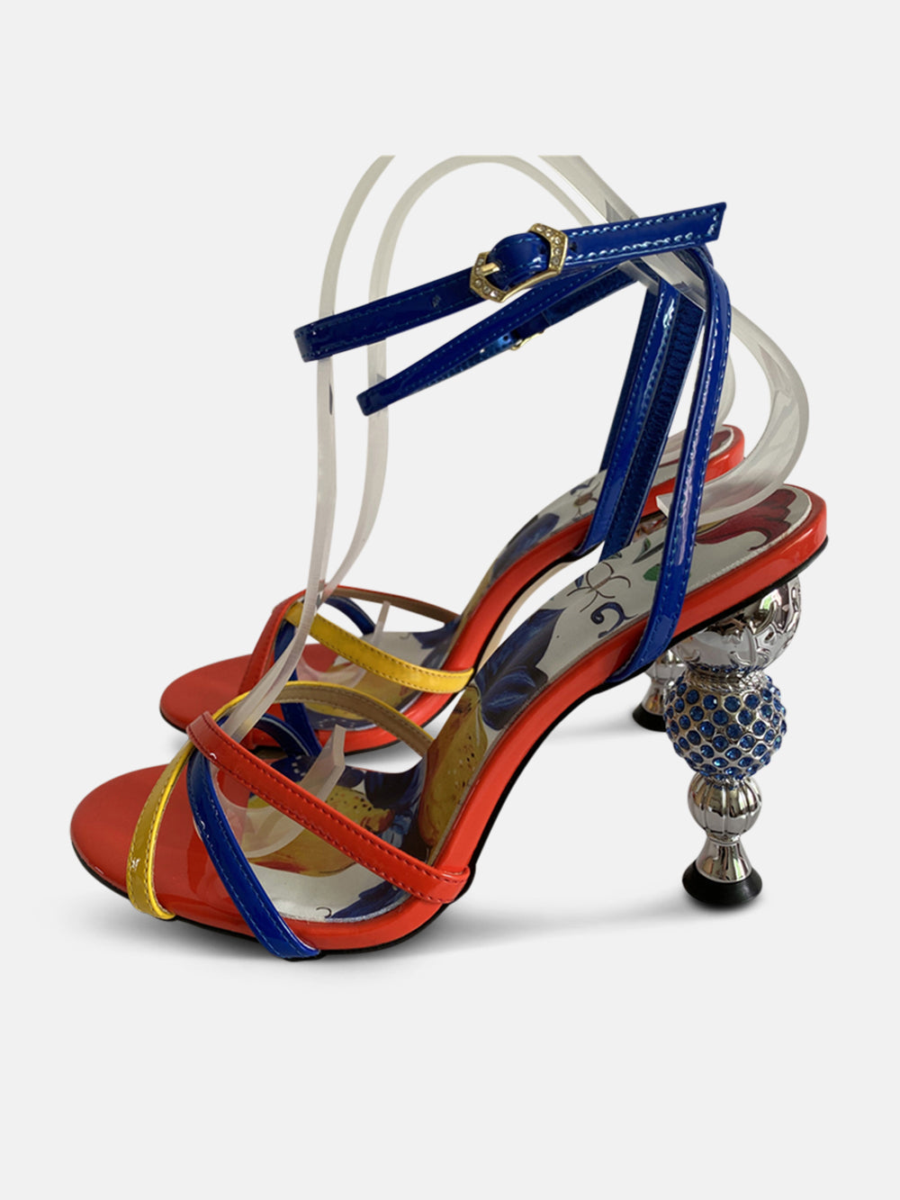 OCEAN CRYSTAL METAL STRANGE HEEL SANDAL