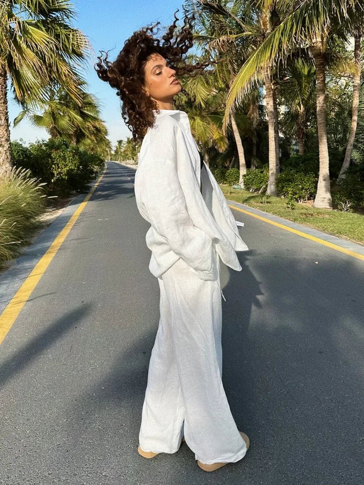 Casual Cotton Linen Suit