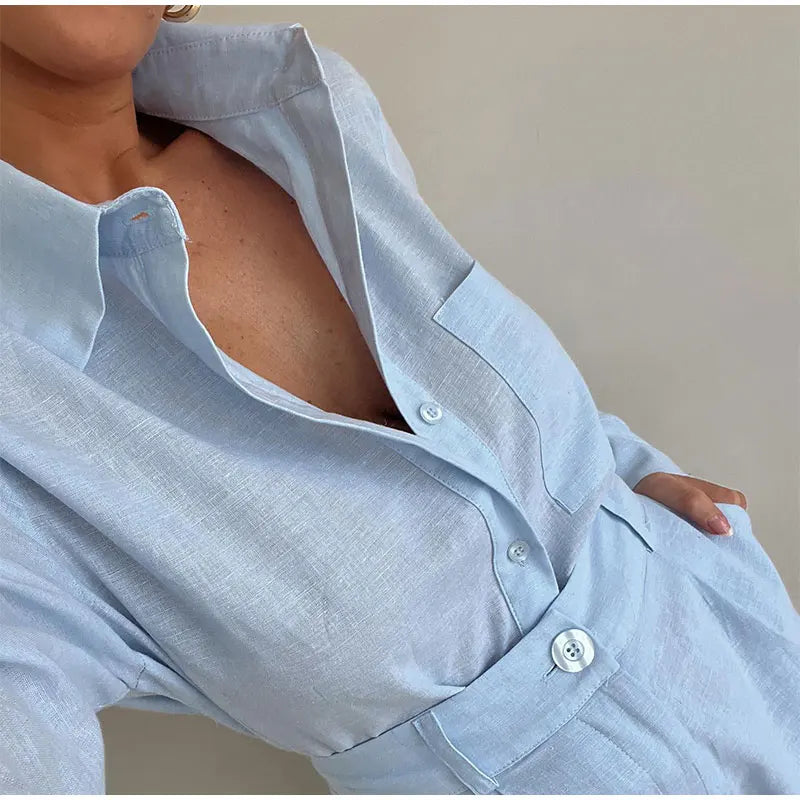 Women  Cotton Linen 2 Pieces Set