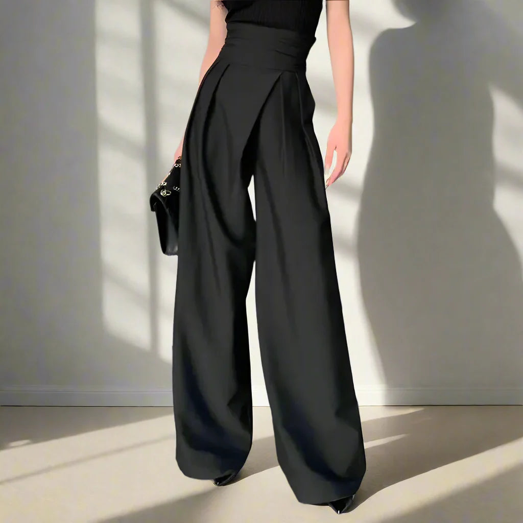 Black Design Wide-Leg Pants