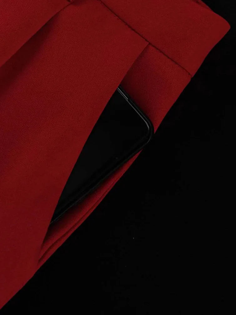 Button Blazer and High Waisted Shorts Set