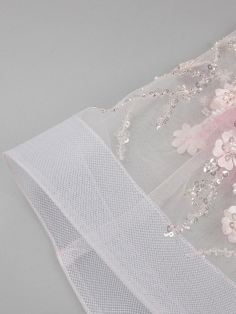 Diamond Pearls  Party Long Dress