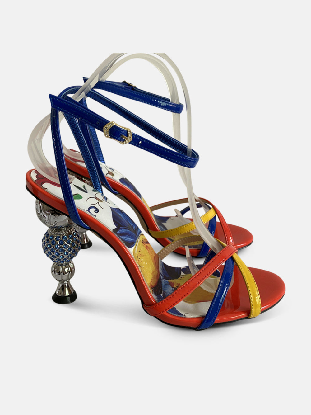 OCEAN CRYSTAL METAL STRANGE HEEL SANDAL