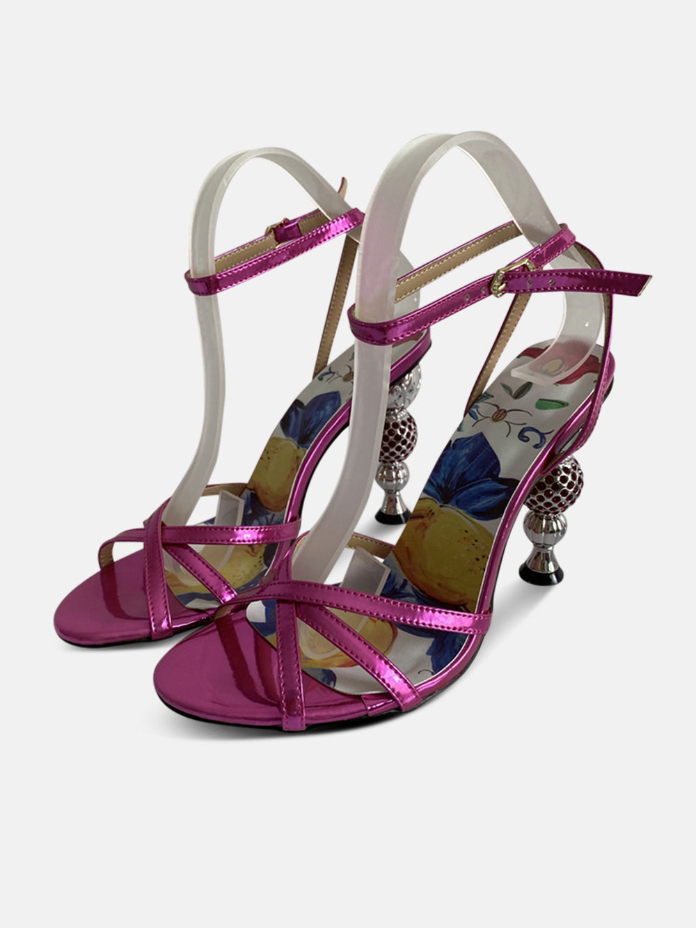 OCEAN CRYSTAL METAL STRANGE HEEL SANDAL
