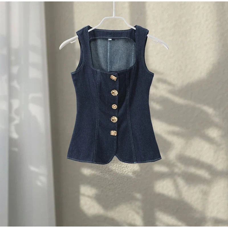 Denim Sleeveless Set Leo