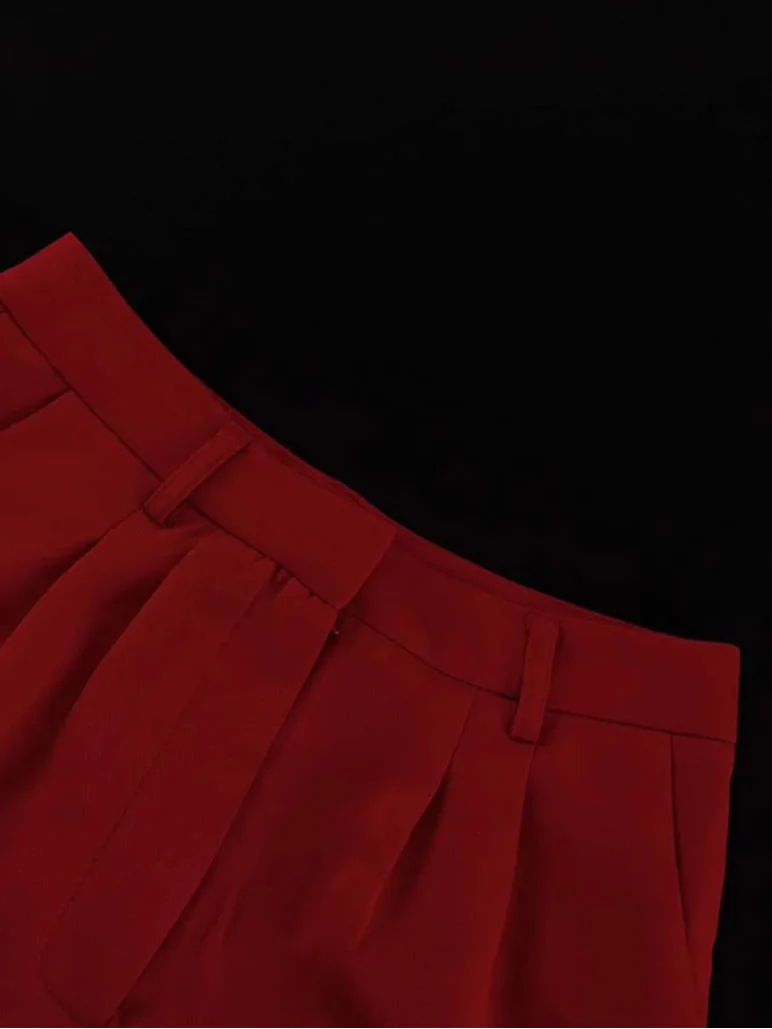 Button Blazer and High Waisted Shorts Set