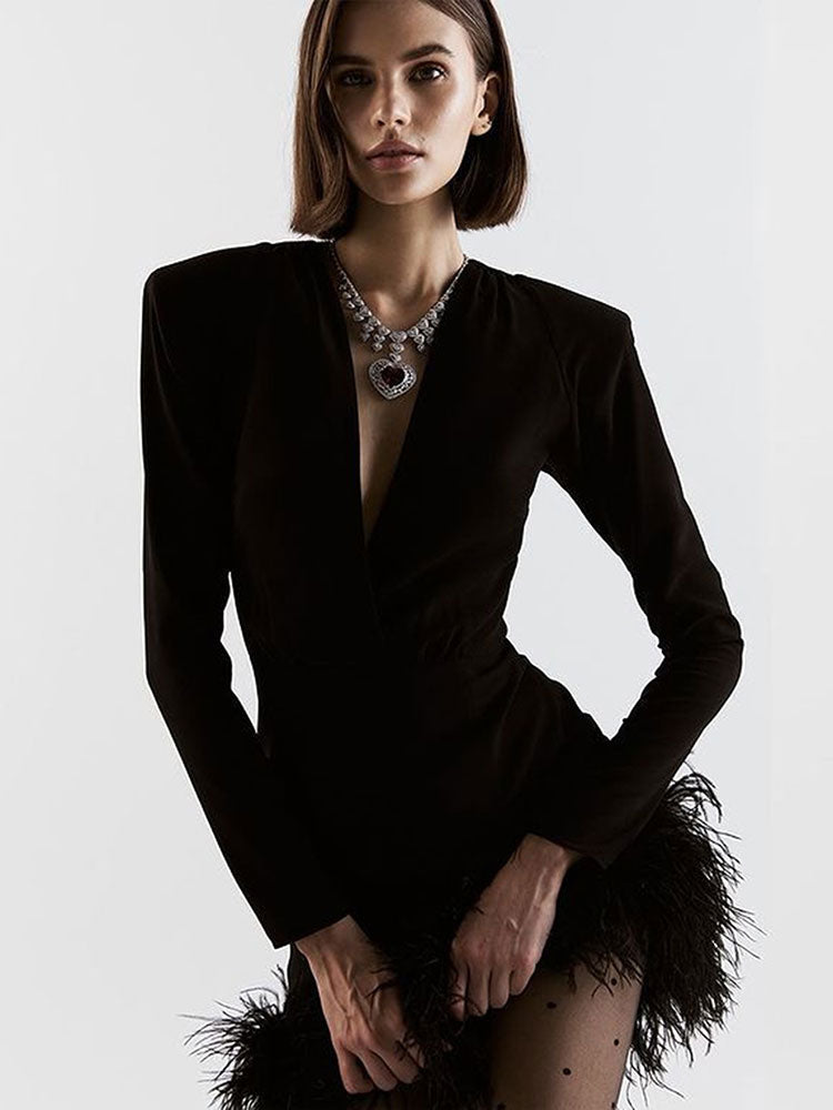 FIFTH AVE FEATHERS DRESS