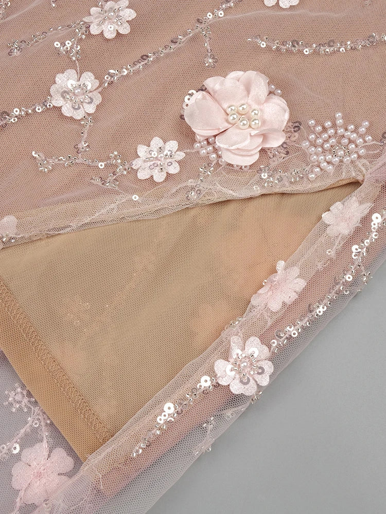 Diamond Pearls  Party Long Dress
