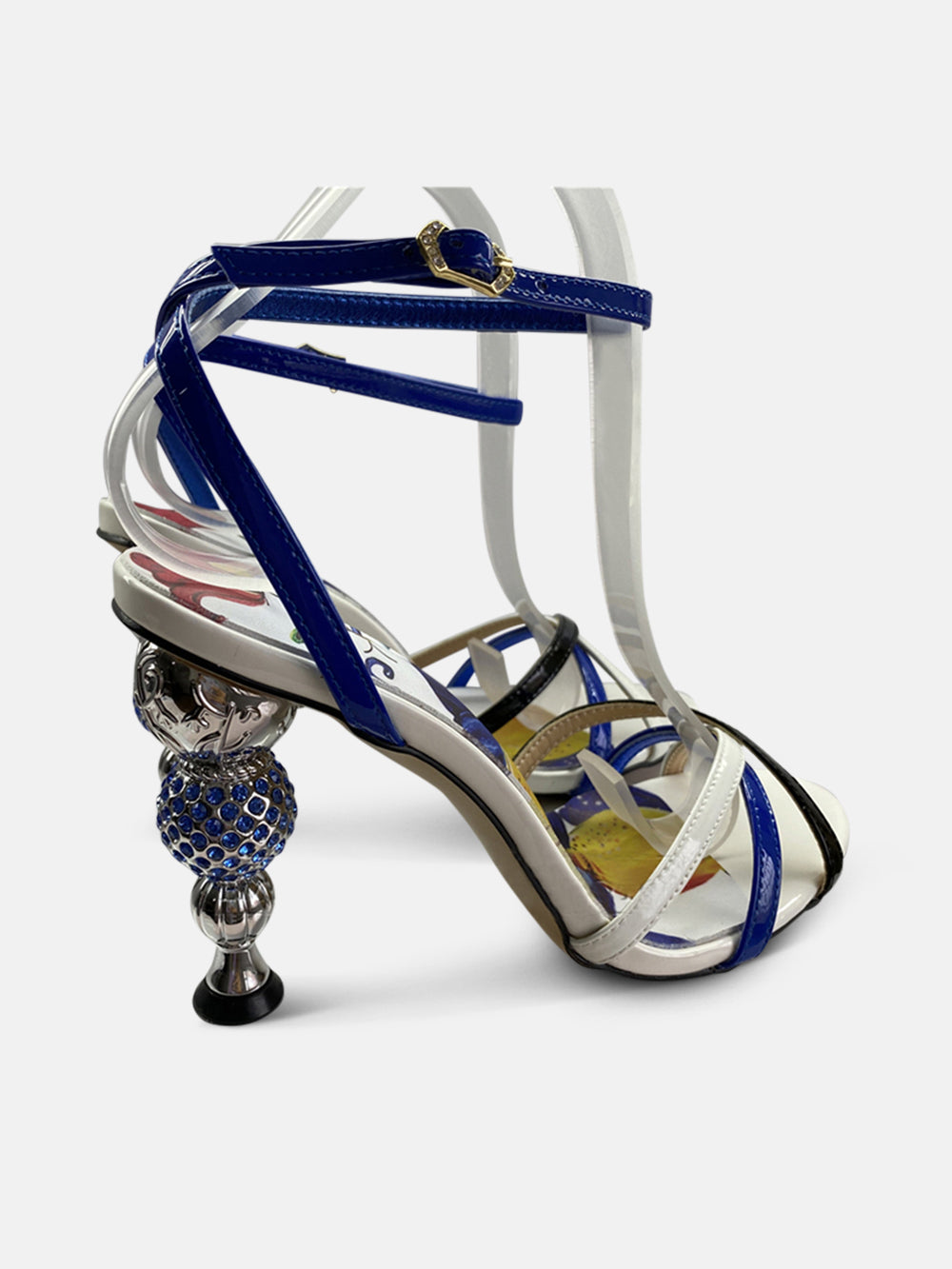 OCEAN CRYSTAL METAL STRANGE HEEL SANDAL