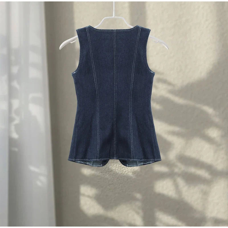 Denim Sleeveless Set Leo