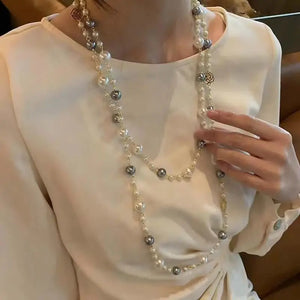 Vintage Flower Pearl Necklace