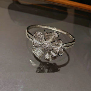 Big Flower Cubic Zirconia Luxury Bangles