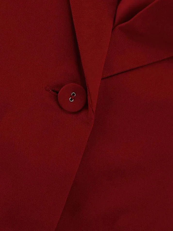 Button Blazer and High Waisted Shorts Set