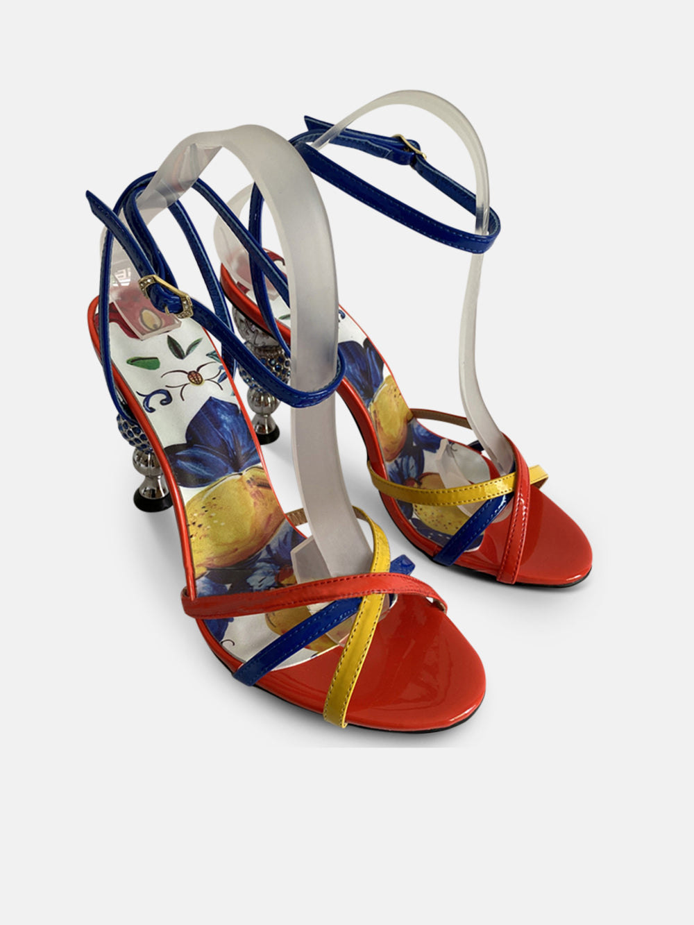 OCEAN CRYSTAL METAL STRANGE HEEL SANDAL