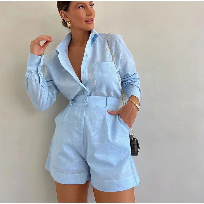 Women  Cotton Linen 2 Pieces Set