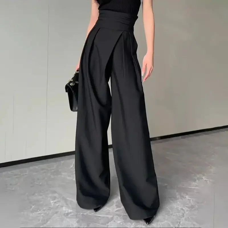 Black Design Wide-Leg Pants