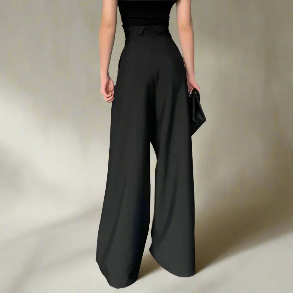 Black Design Wide-Leg Pants