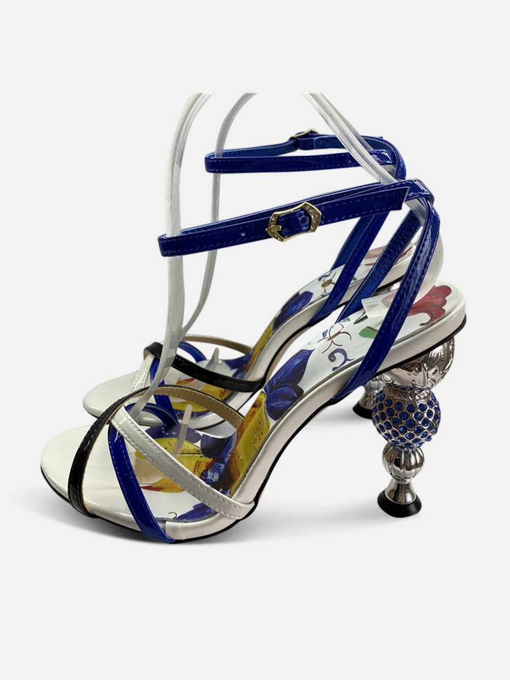 OCEAN CRYSTAL METAL STRANGE HEEL SANDAL