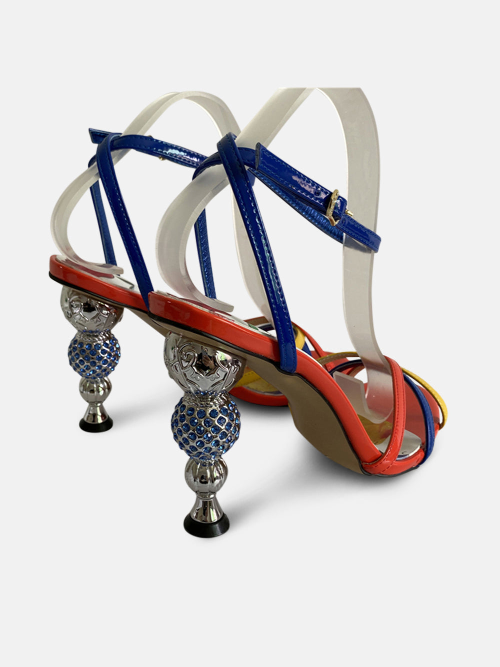 OCEAN CRYSTAL METAL STRANGE HEEL SANDAL