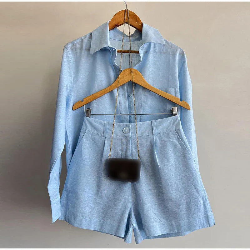 Women  Cotton Linen 2 Pieces Set