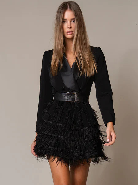 FIFTH AVE FEATHERS DRESS