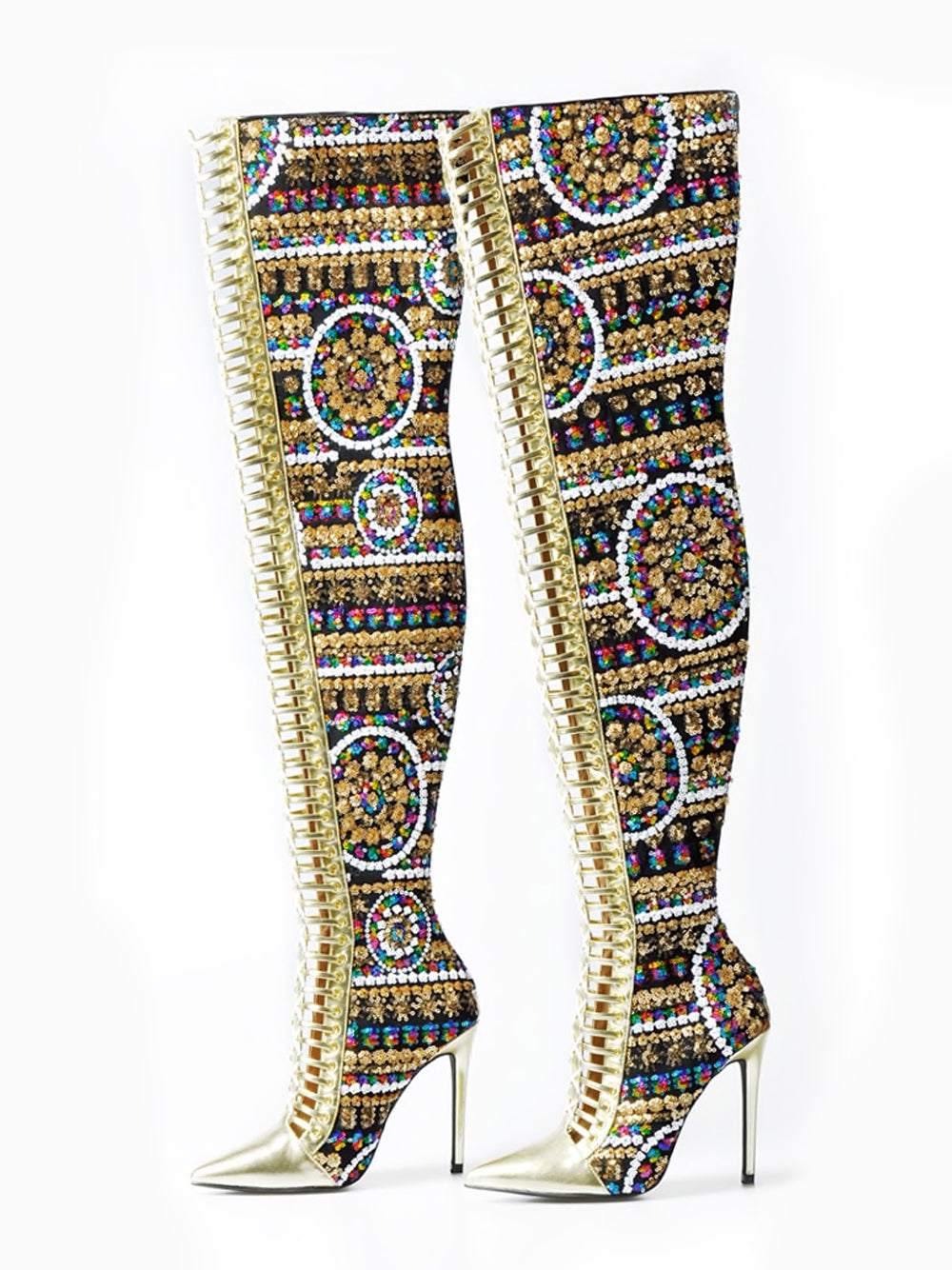 Toe High Knee Heel Boots
