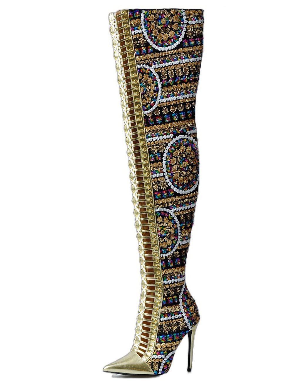 Toe High Knee Heel Boots