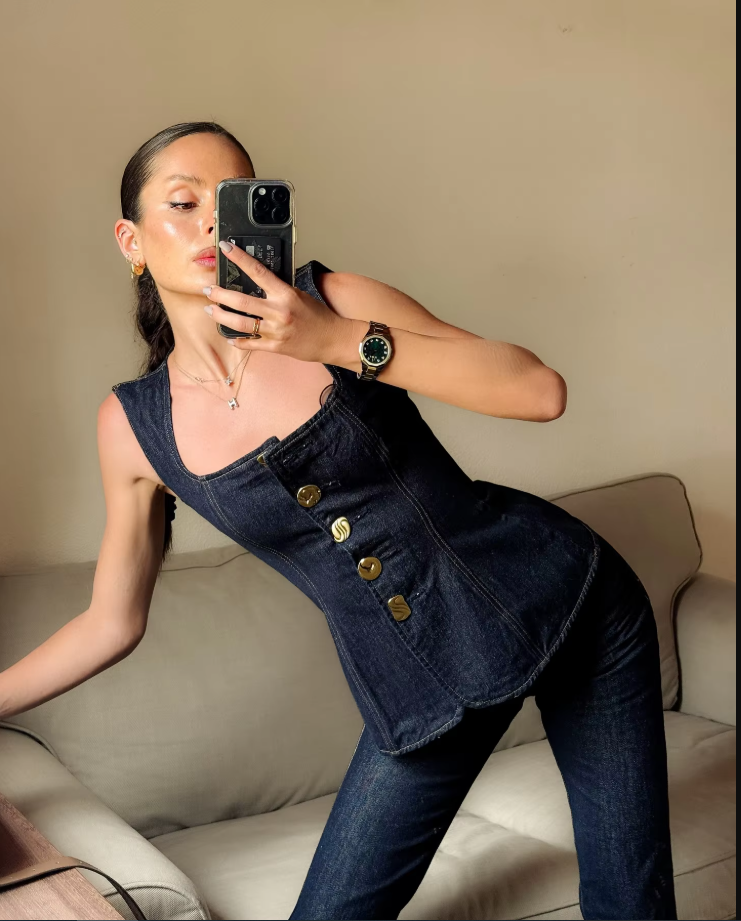 Denim Sleeveless Set Leo