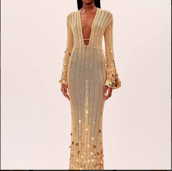 Shinny Knitted Maxi Dress
